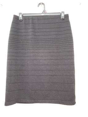 Roz & Ali Black Texture Striped Skirt